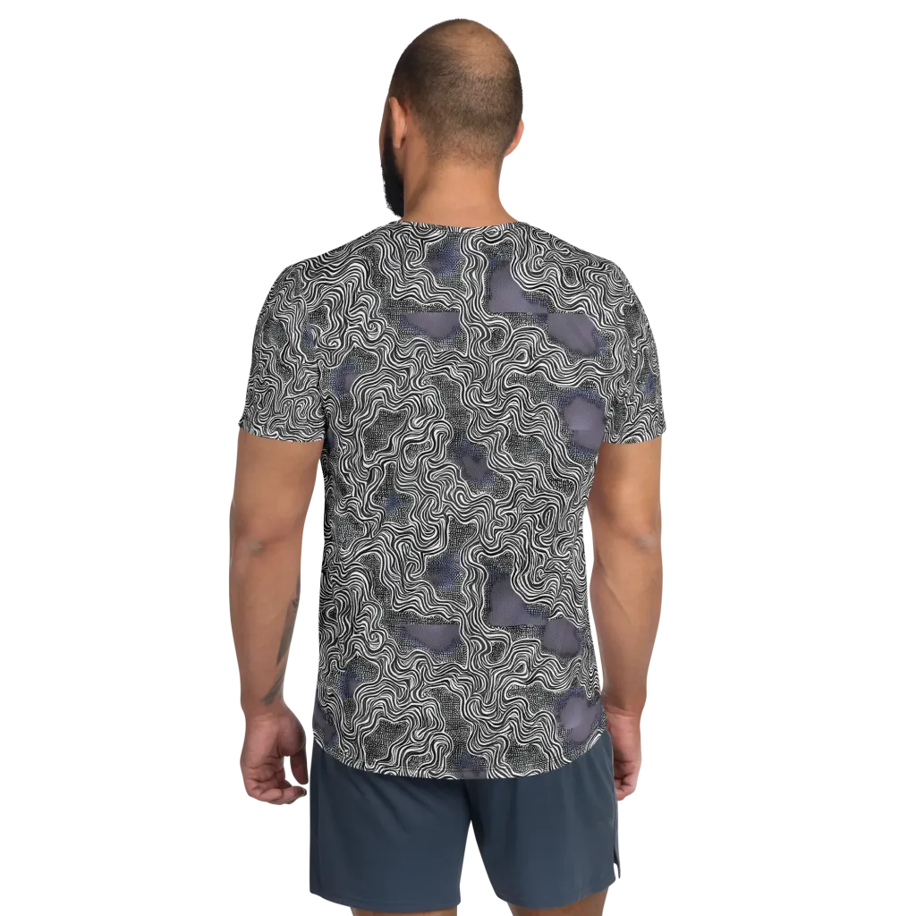 Sinuous Static on Men's Athletic T-Shirt — Back