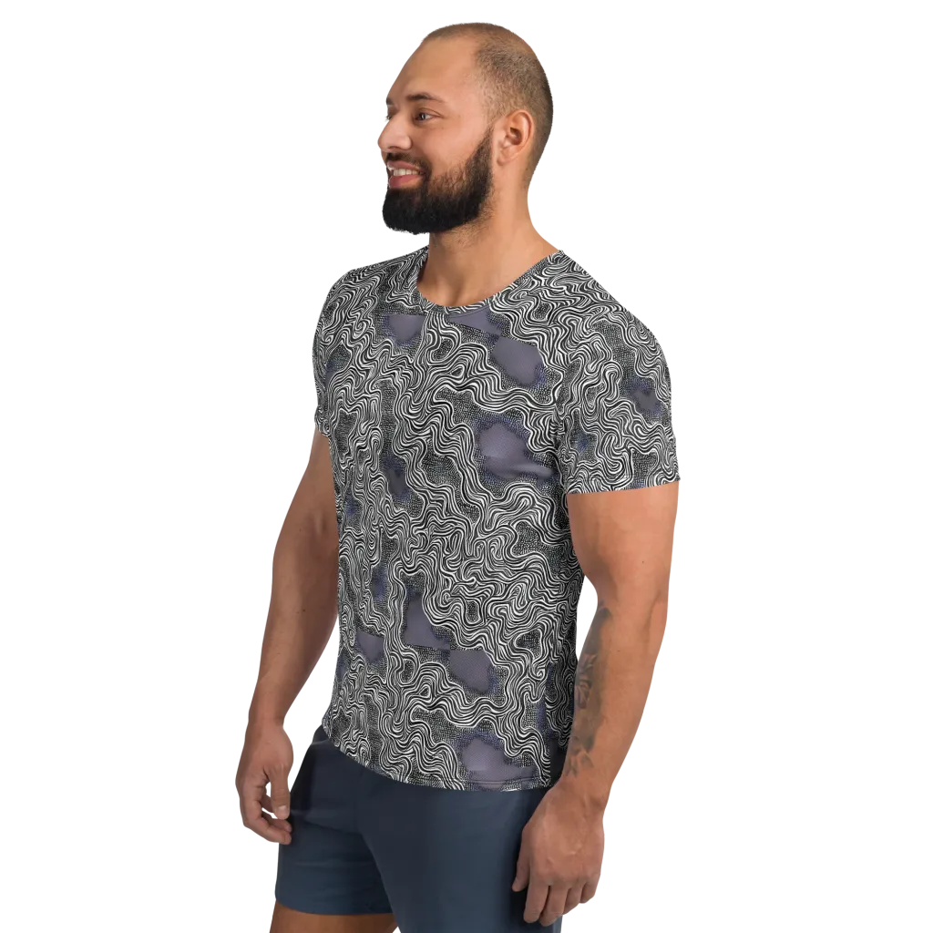 Sinuous Static on Men's Athletic T-Shirt — Left