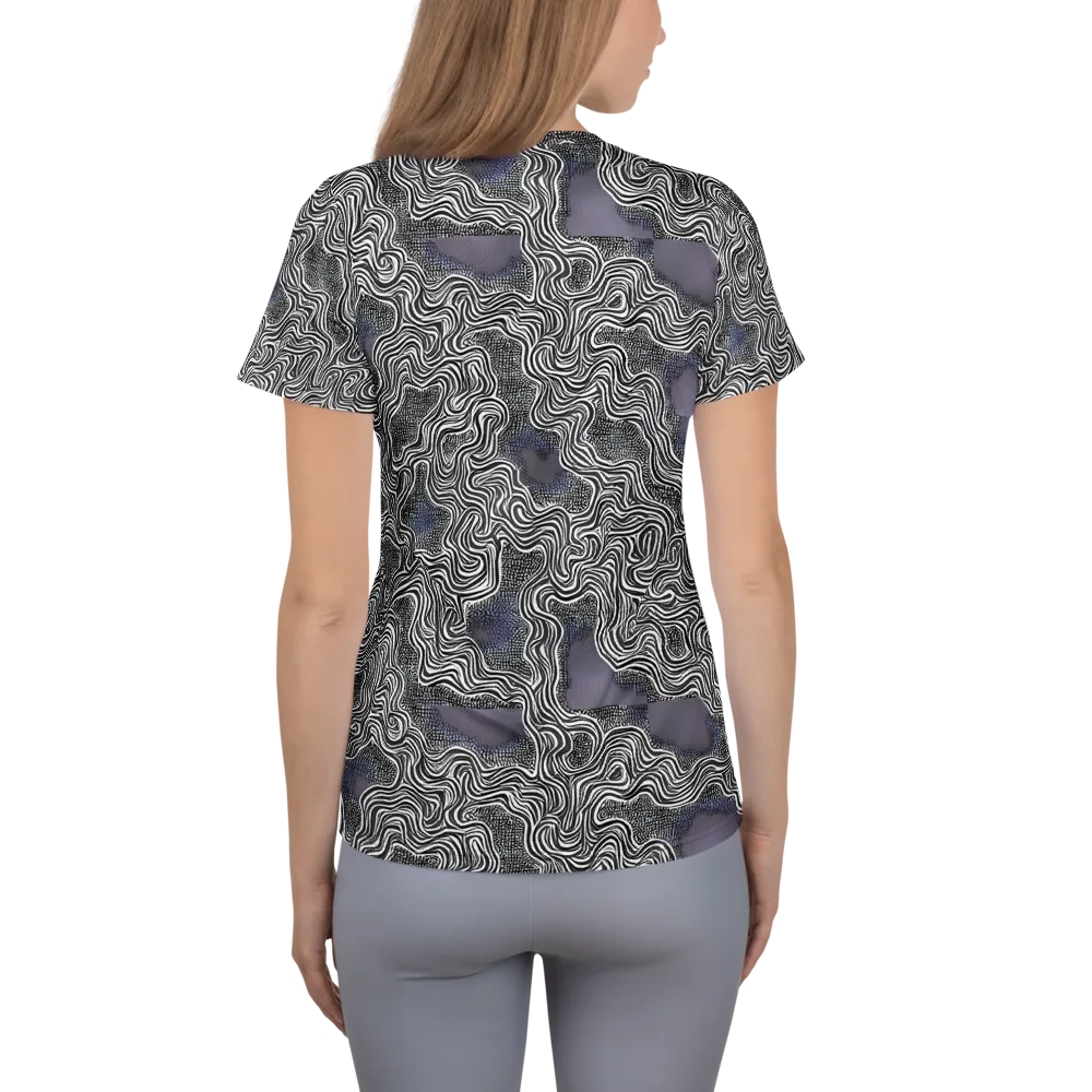 Sinuous Static on Women's Athletic T-Shirt — Back