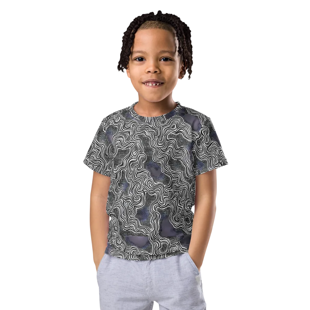 Sinuous Static on Kids Crew Neck T-Shirt — Front