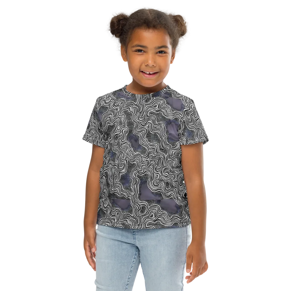 Sinuous Static on Kids Crew Neck T-Shirt — Front