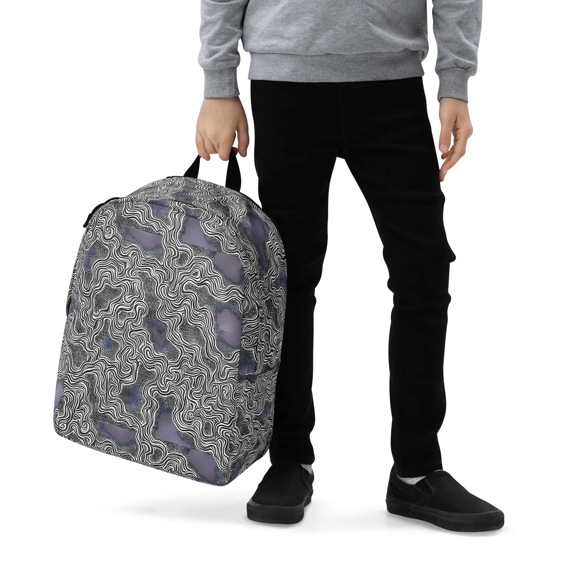 Sinuous Static on Minimalist Backpack — Zoomed-in