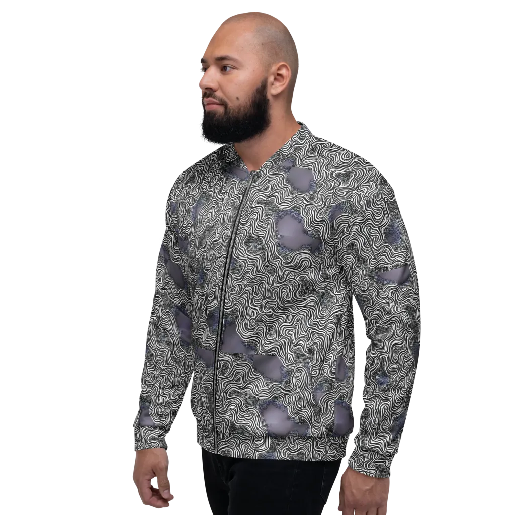 Sinuous Static on Bomber Jacket — Left