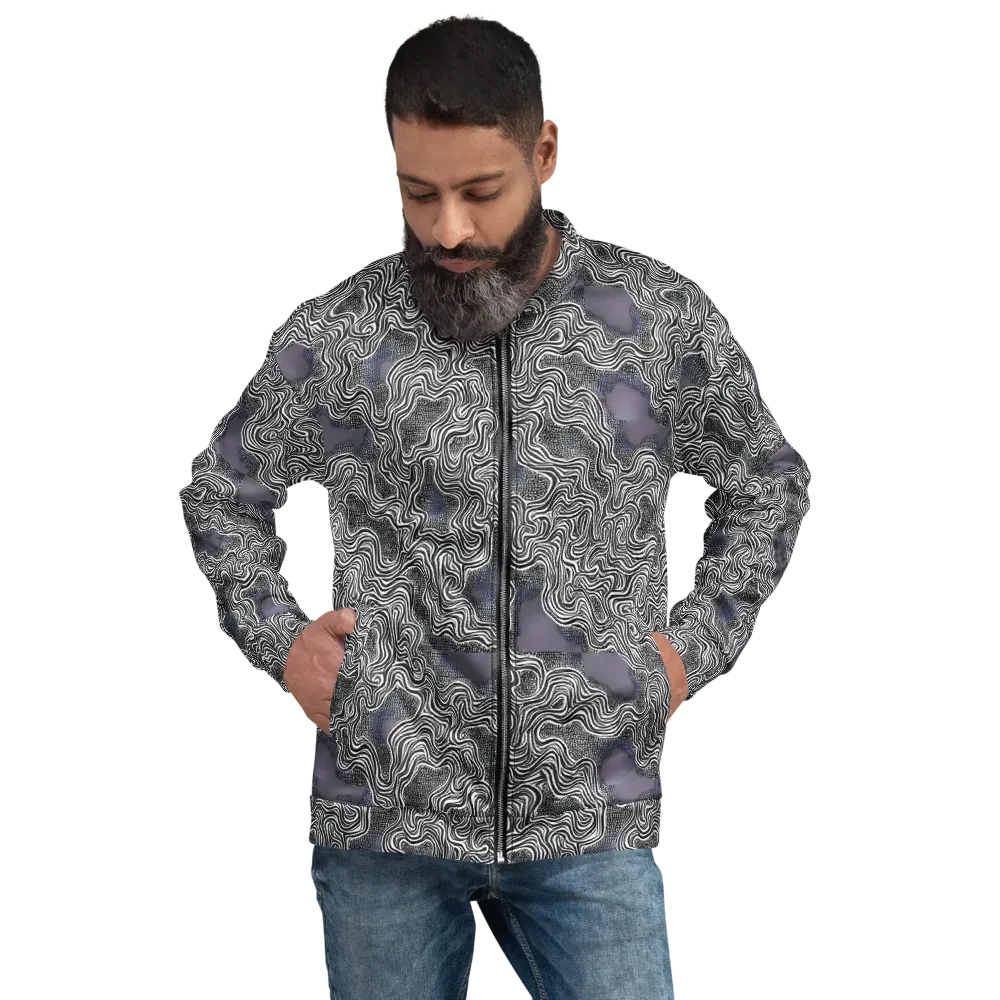 Sinuous Static on Bomber Jacket — Front