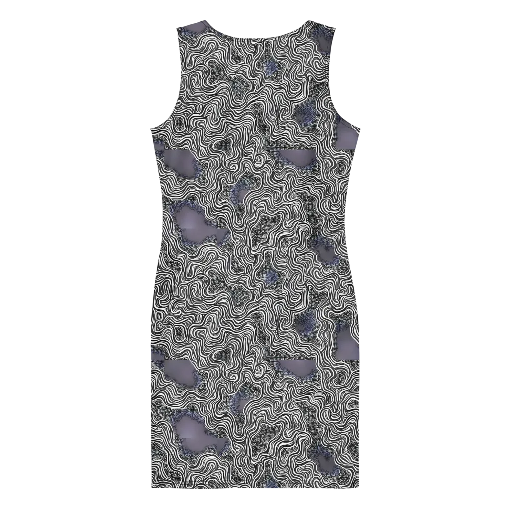 Sinuous Static on Bodycon Dress — Back