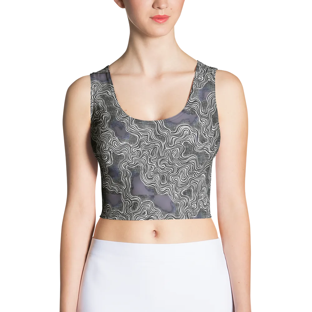 Sinuous Static on Crop Top — Front