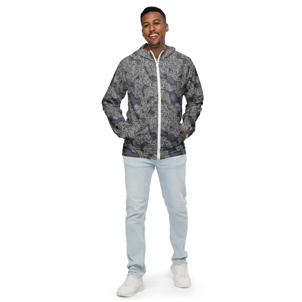 Sinuous Static on Men's Windbreaker — Front