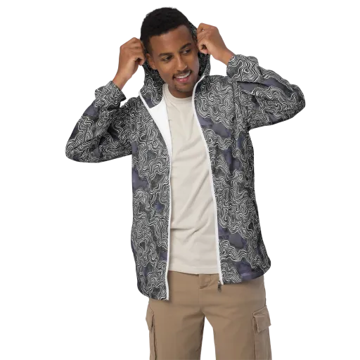 Sinuous Static on a Men's Windbreaker