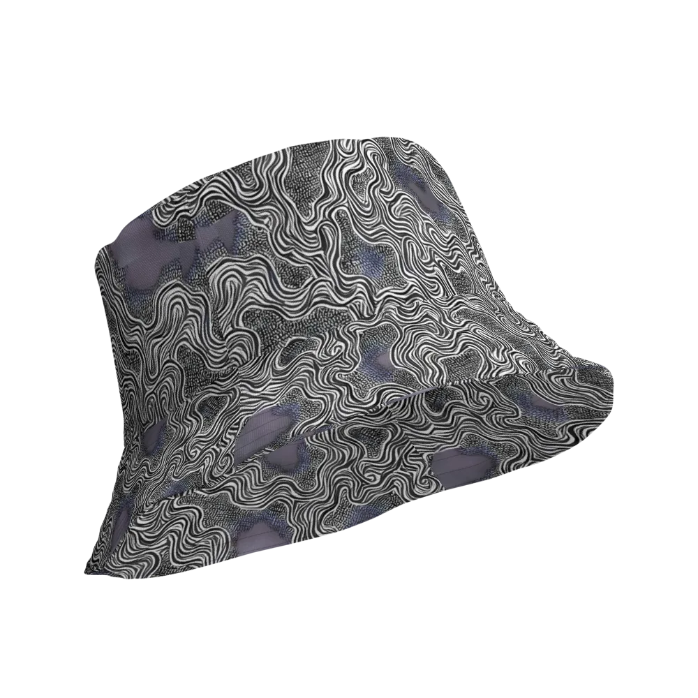 Sinuous Static on Reversible Bucket Hat — Product details Outside