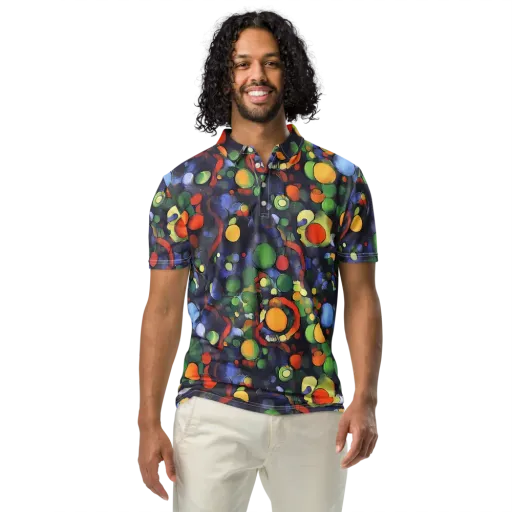 Cobalt Harvest on a Men's Slim Fit Polo Shirt