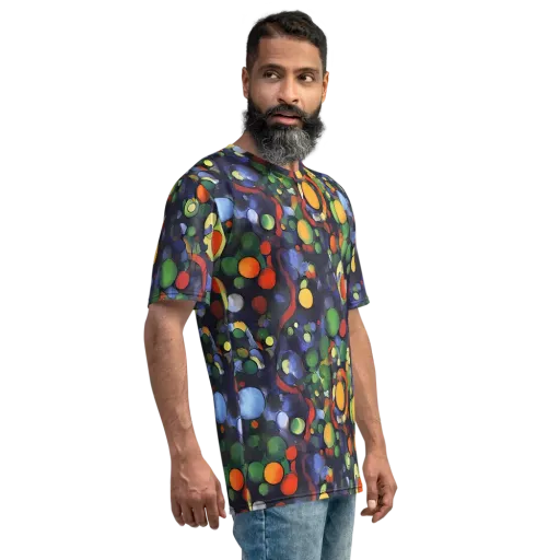 Cobalt Harvest on a Men's Crew Neck T-Shirt