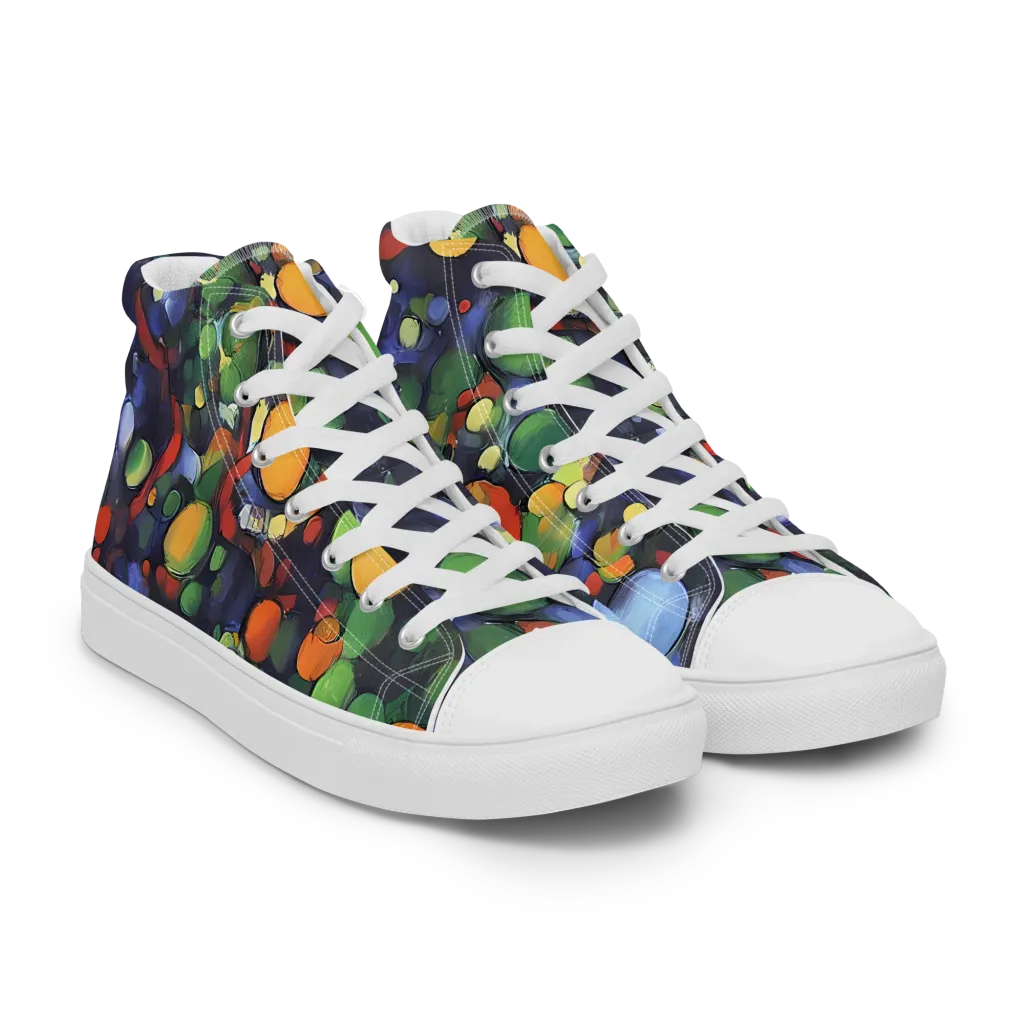 Cobalt Harvest on Men's High Top Canvas Shoes — Right Front