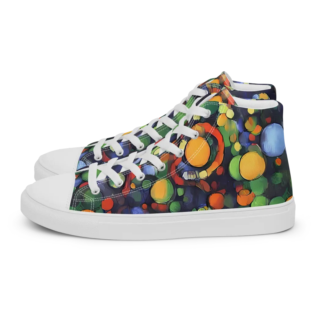 Cobalt Harvest on Men's High Top Canvas Shoes — Left