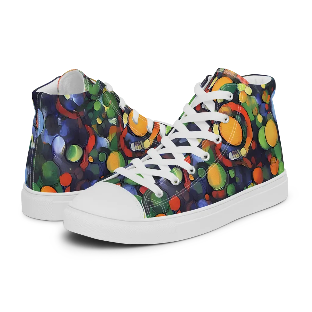Cobalt Harvest on Men's High Top Canvas Shoes — Left