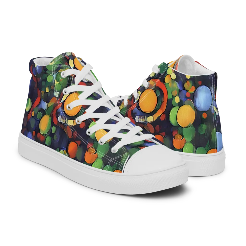 Cobalt Harvest on Men's High Top Canvas Shoes — Right