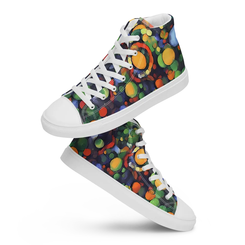 Cobalt Harvest on Men's High Top Canvas Shoes — Front
