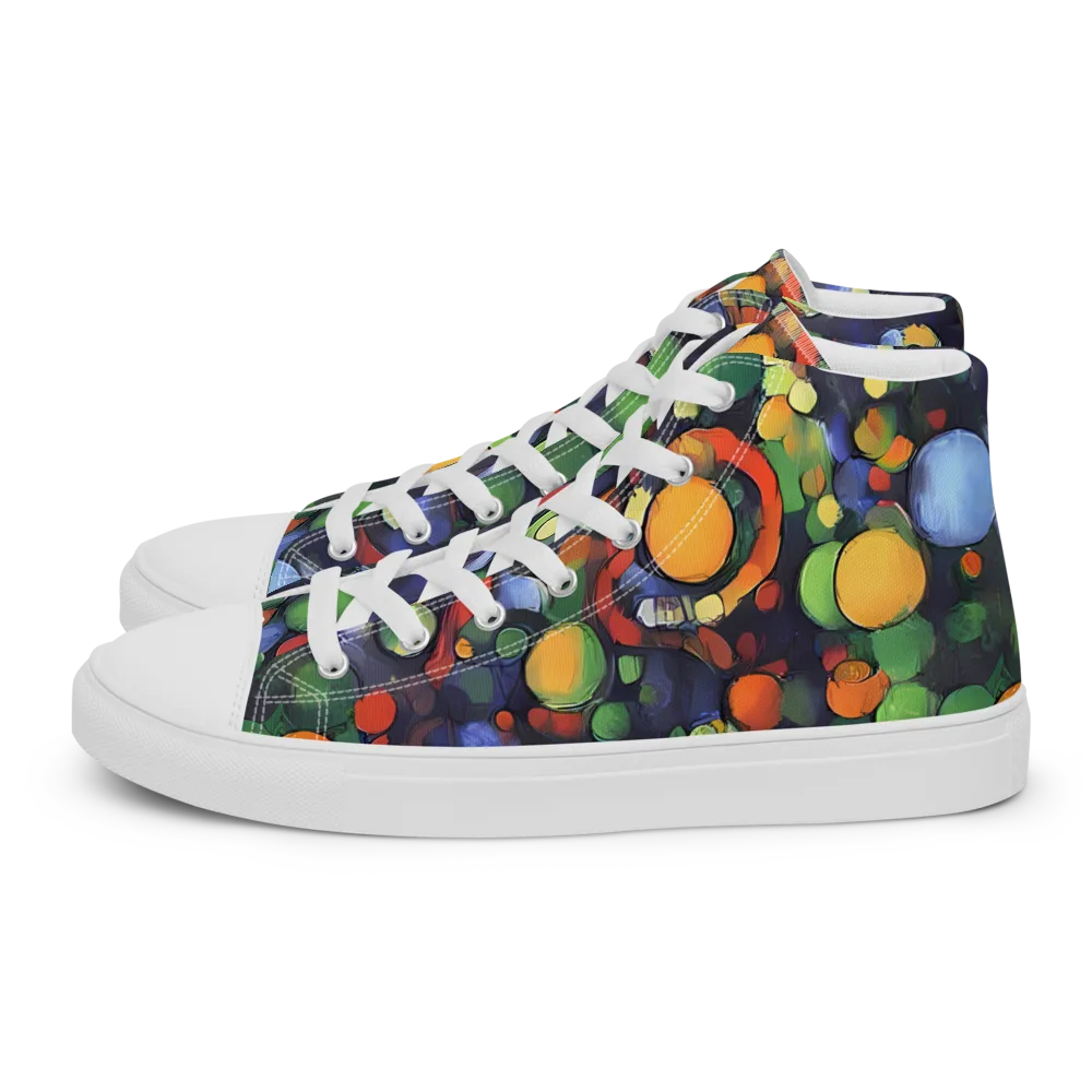 Cobalt Harvest on Women's High Top Canvas Shoes — Left