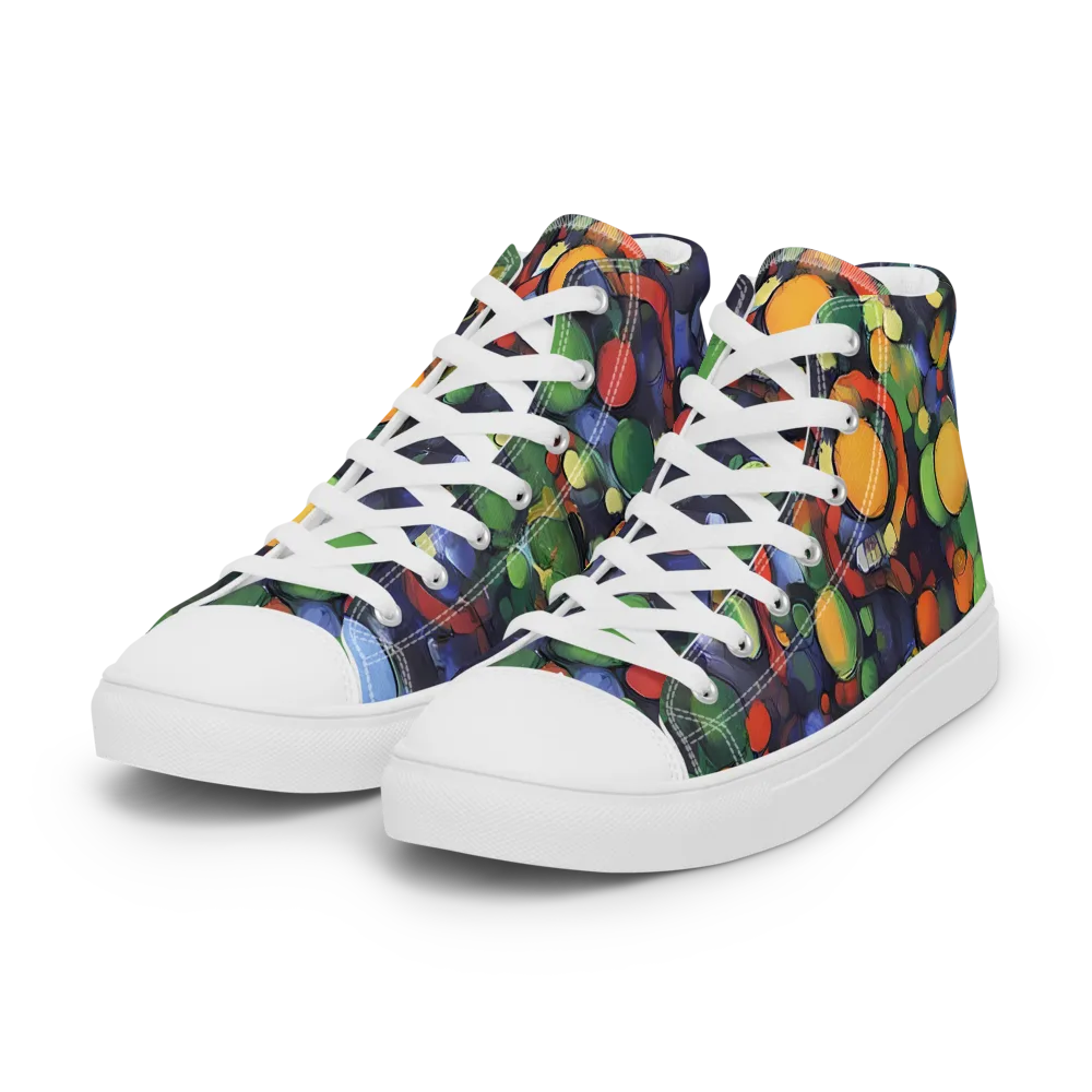 Cobalt Harvest on Women's High Top Canvas Shoes — Left Front