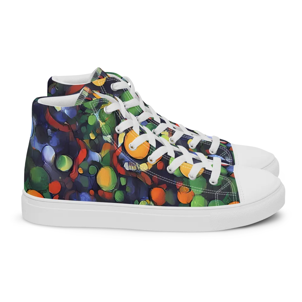 Cobalt Harvest on Women's High Top Canvas Shoes — Right