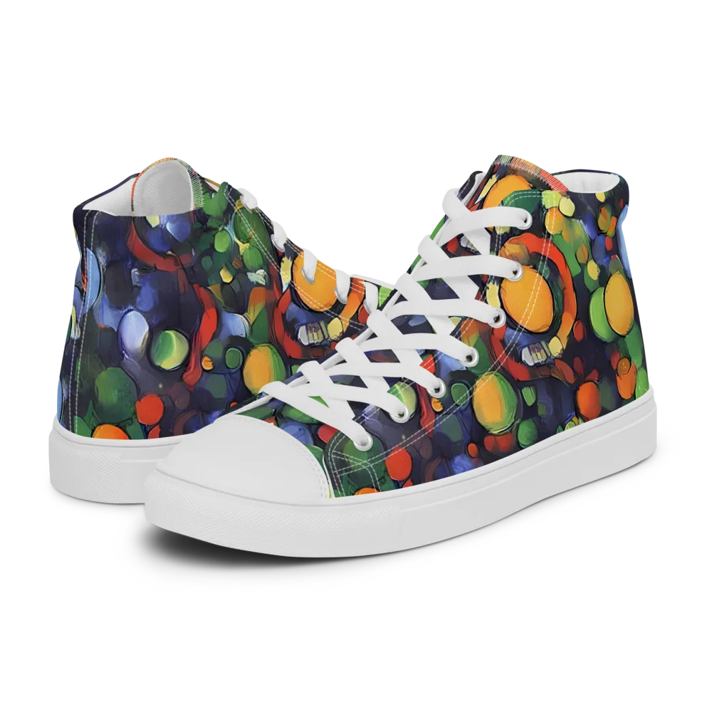 Cobalt Harvest on Women's High Top Canvas Shoes — Left
