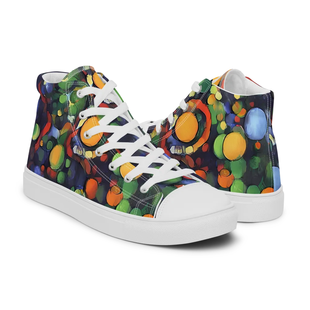 Cobalt Harvest on Women's High Top Canvas Shoes — Right