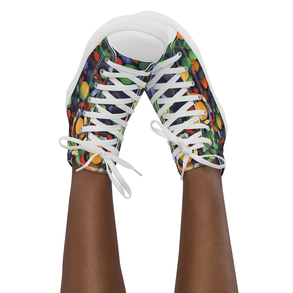Cobalt Harvest on Women's High Top Canvas Shoes — Front