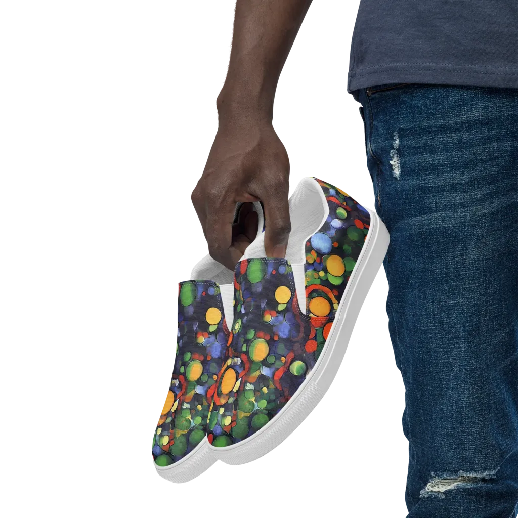 Cobalt Harvest on Men's Slip-On Canvas Shoes — Left Front