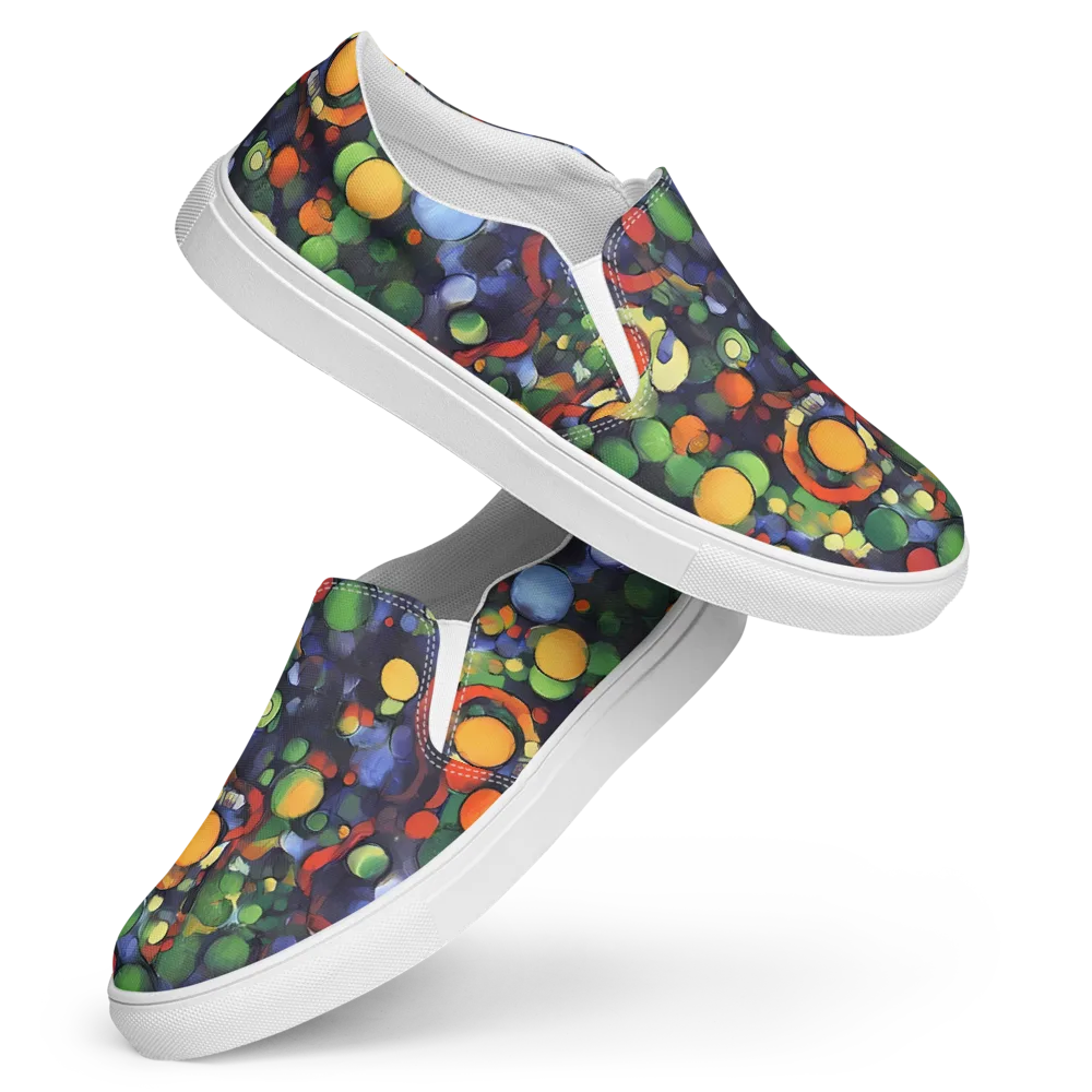 Cobalt Harvest on Women's Slip-On Canvas Shoes — Front