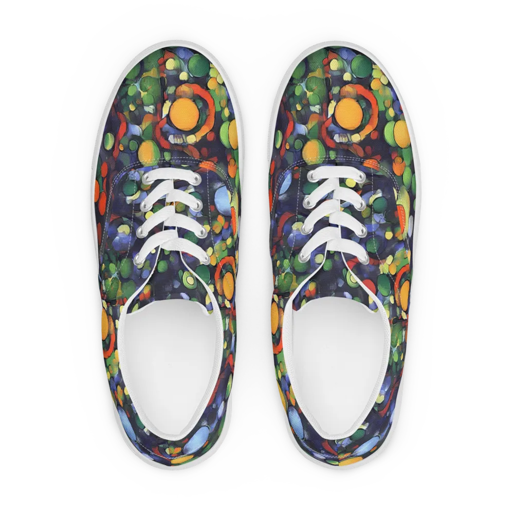 Cobalt Harvest on Men's Lace-Up Canvas Shoes — Front