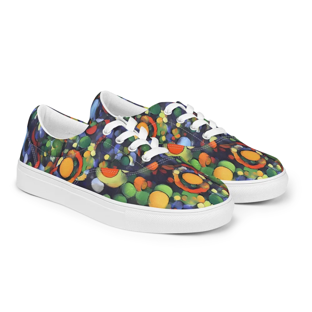 Cobalt Harvest on Men's Lace-Up Canvas Shoes — Right Front