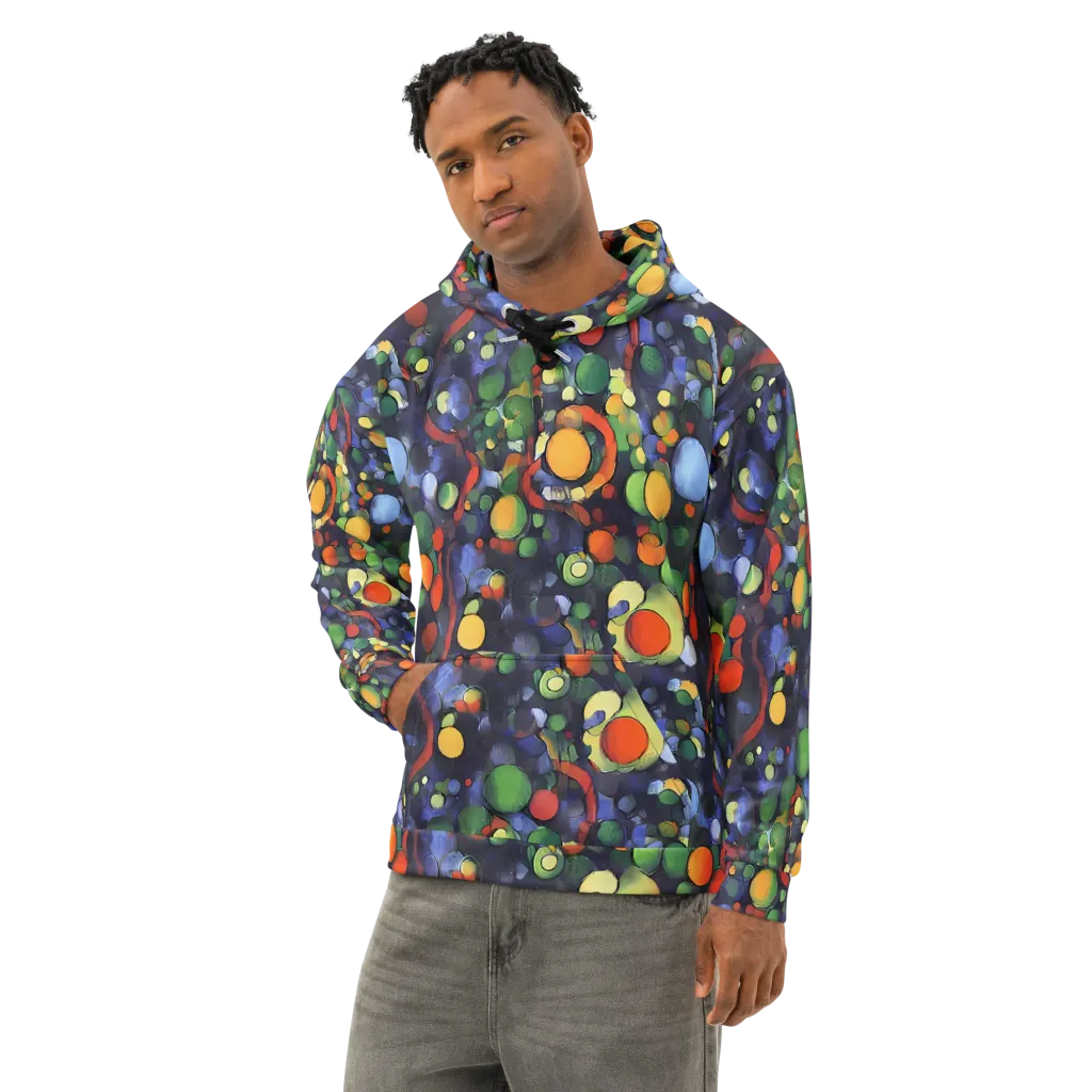 Cobalt Harvest on Cotton Hoodie — Left Front