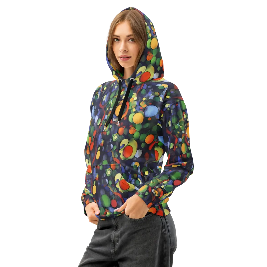 Cobalt Harvest on Cotton Hoodie — Left Front