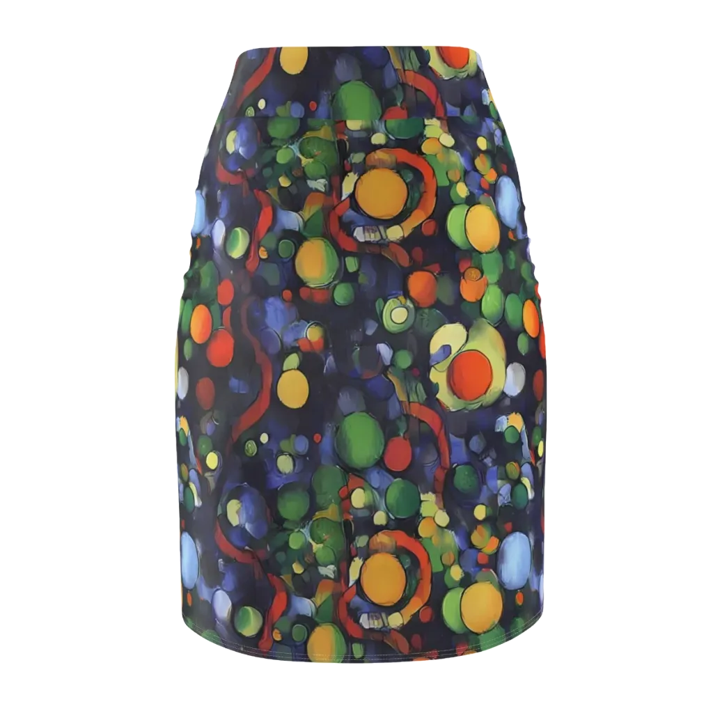 Cobalt Harvest on Pencil Skirt — Back