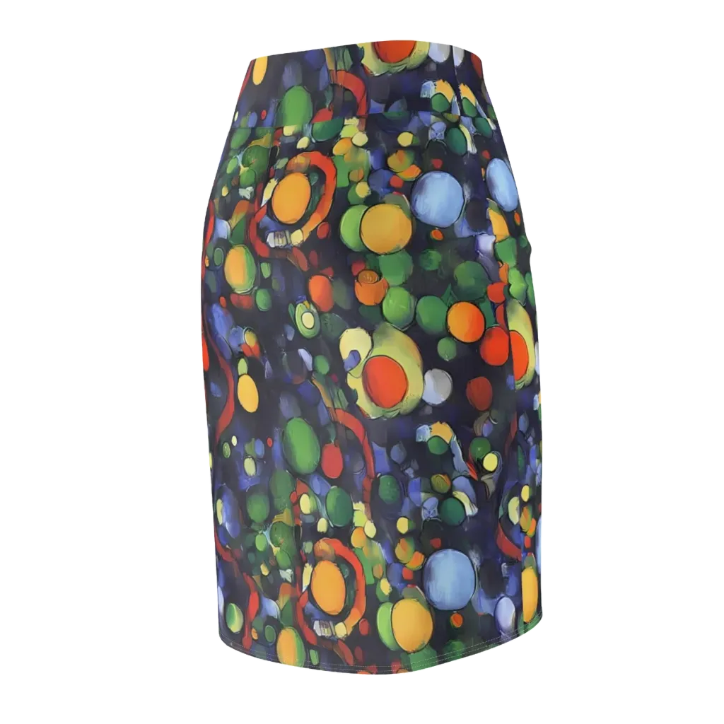 Cobalt Harvest on Pencil Skirt — Back Side