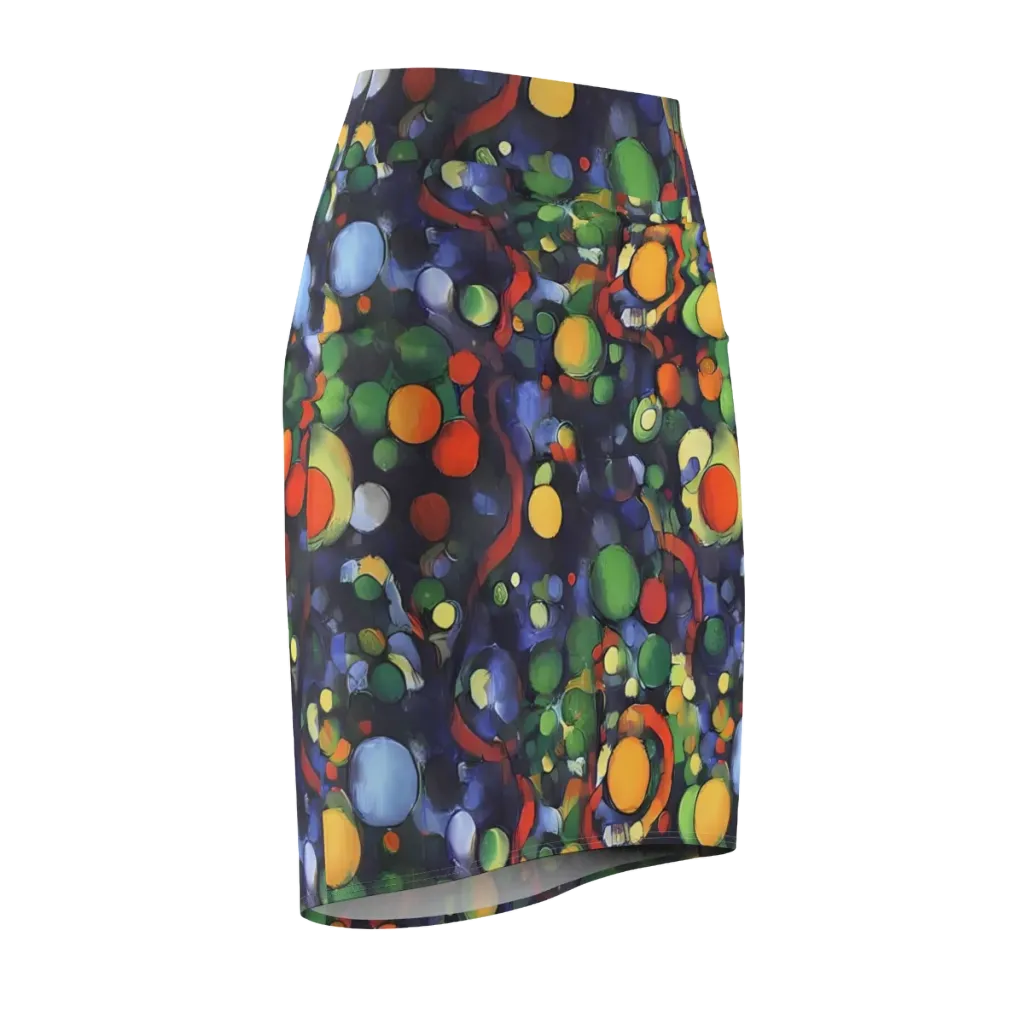 Cobalt Harvest on Pencil Skirt — Front Side
