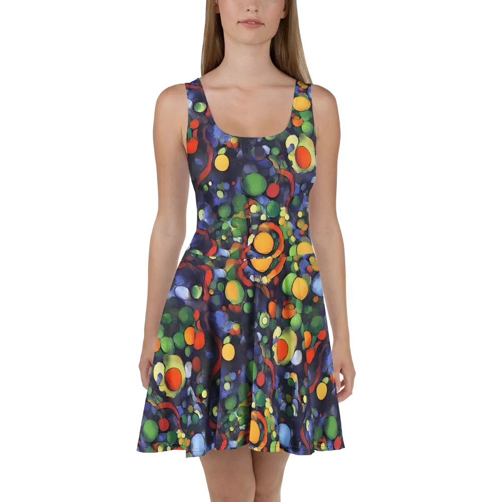 Cobalt Harvest on Skater Dress — Front