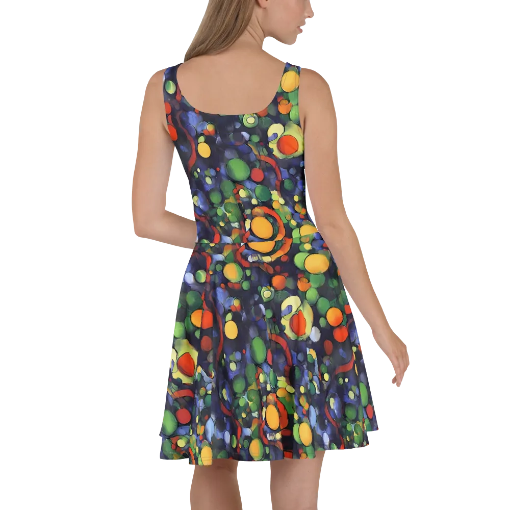 Cobalt Harvest on Skater Dress — Back