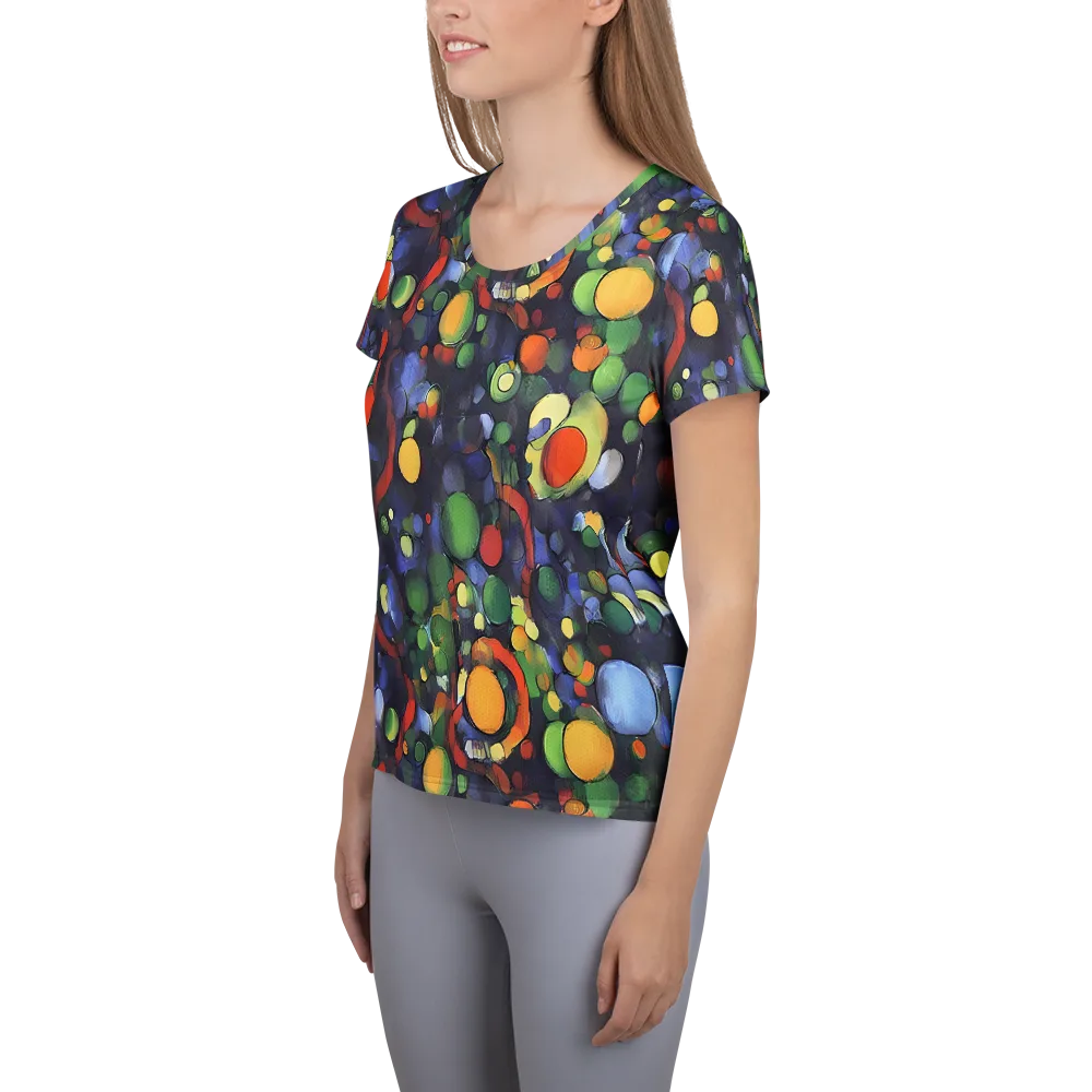 Cobalt Harvest on Women's Athletic T-Shirt — Left