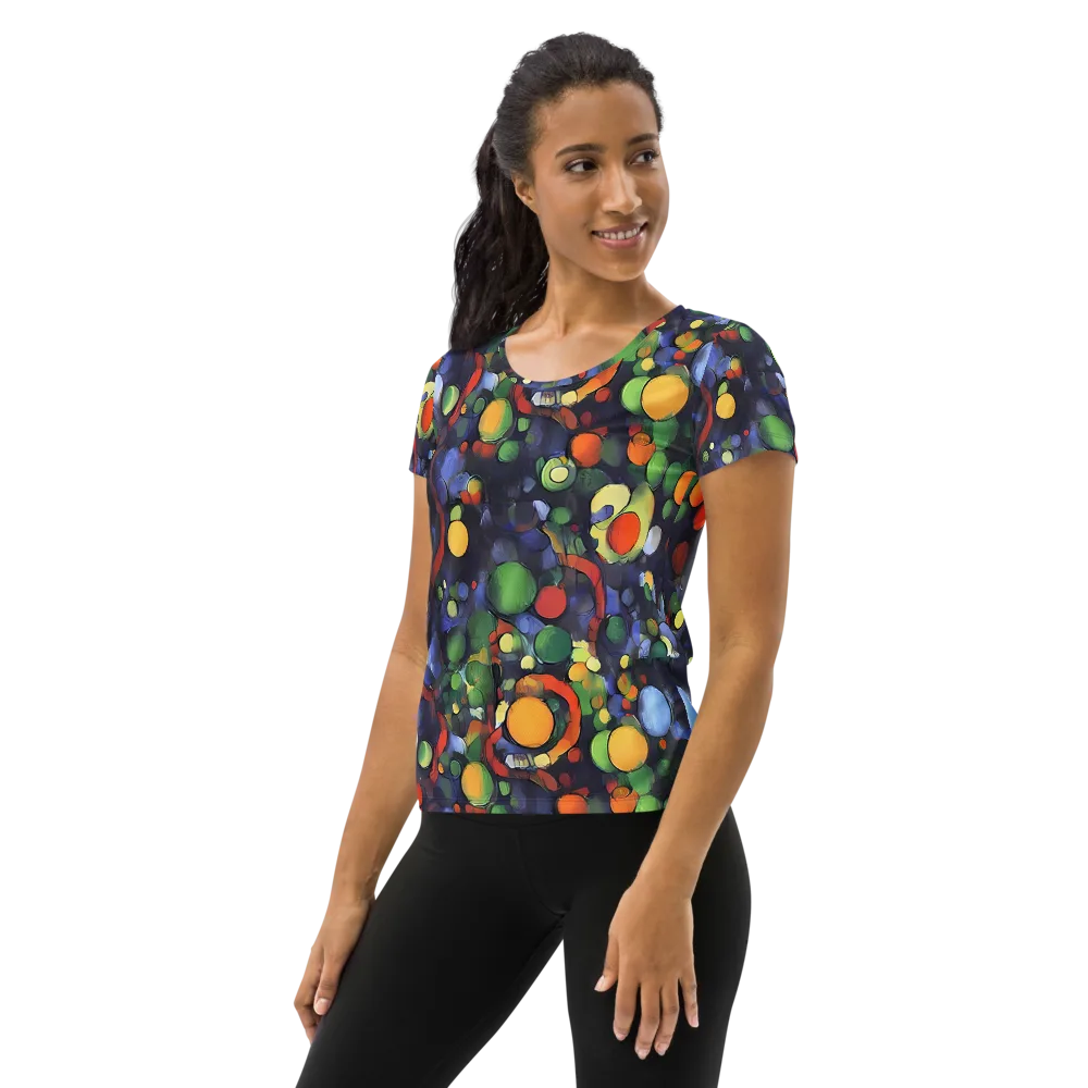 Cobalt Harvest on Women's Athletic T-Shirt — Left