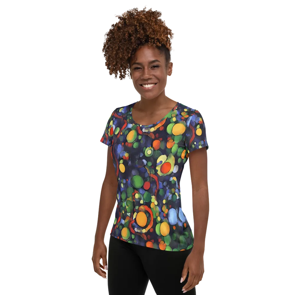 Cobalt Harvest on Women's Athletic T-Shirt — Left