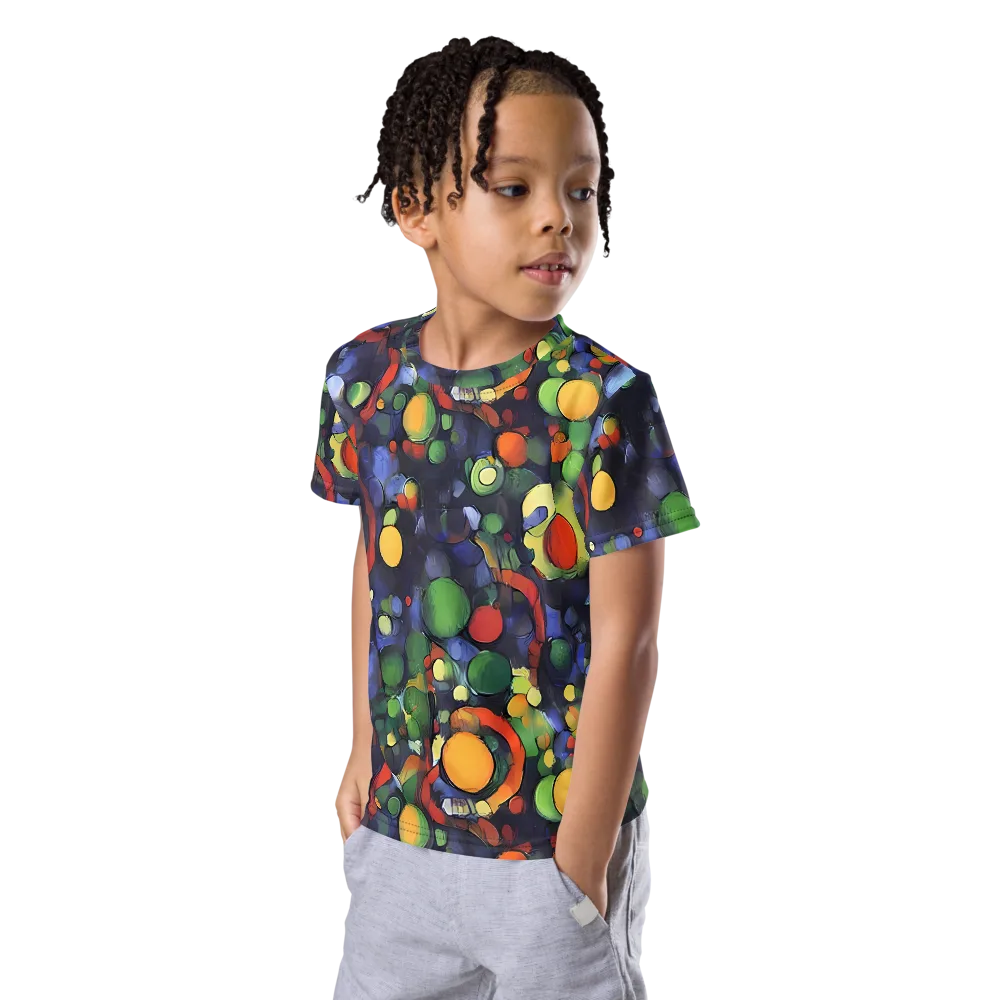 Cobalt Harvest on Kids Crew Neck T-Shirt — Left Front