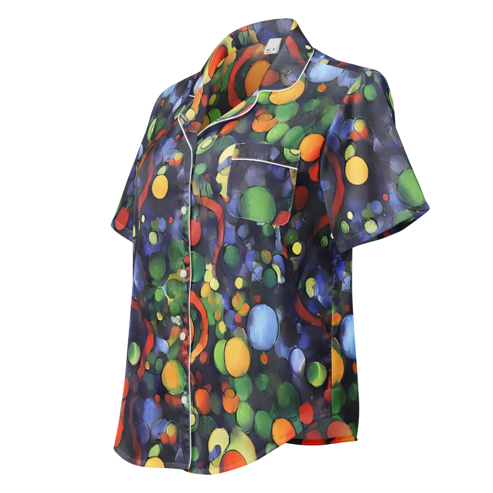 Cobalt Harvest on Women's Short Sleeve Pajama Top — Left Front
