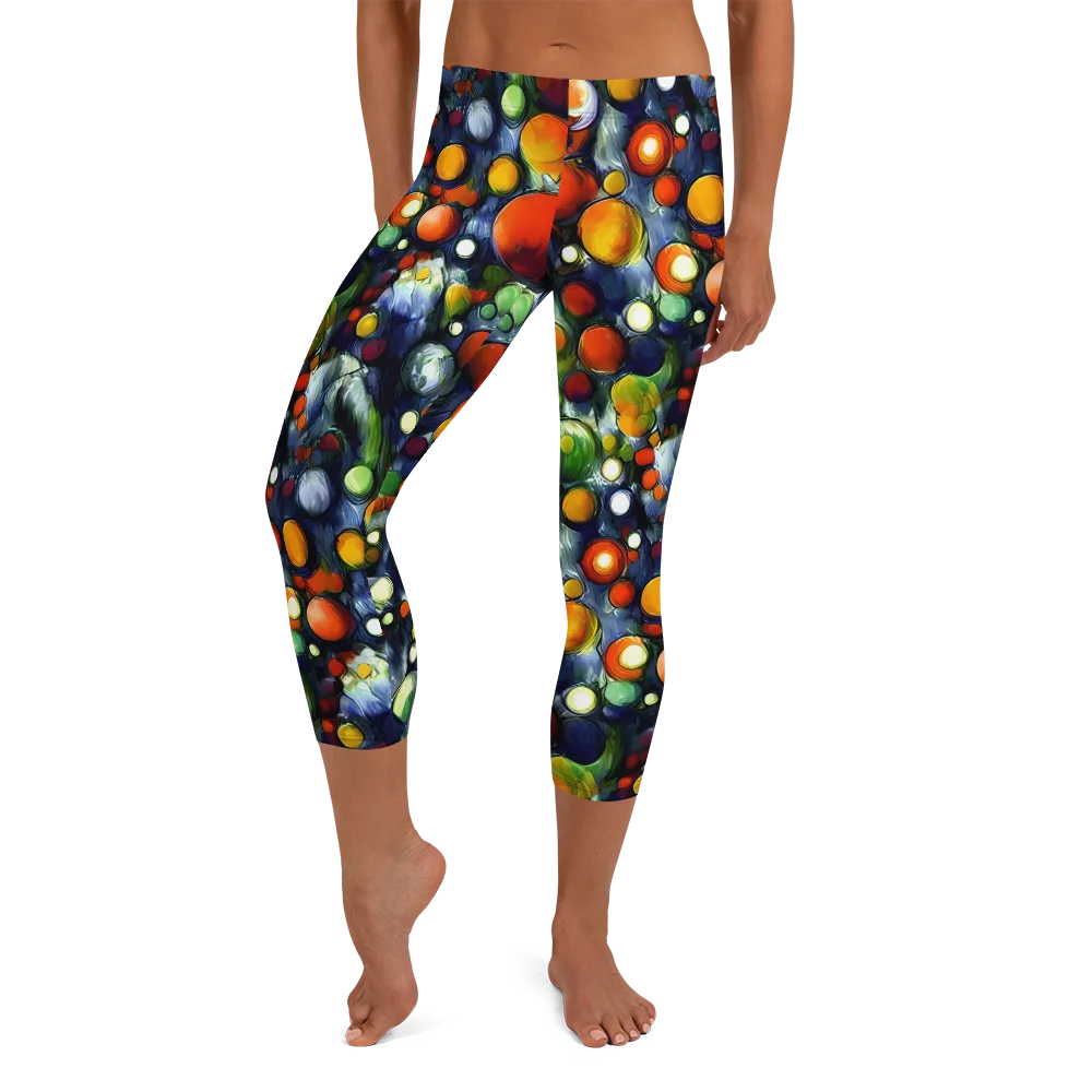 Neon Harvest on Capri Leggings — Front