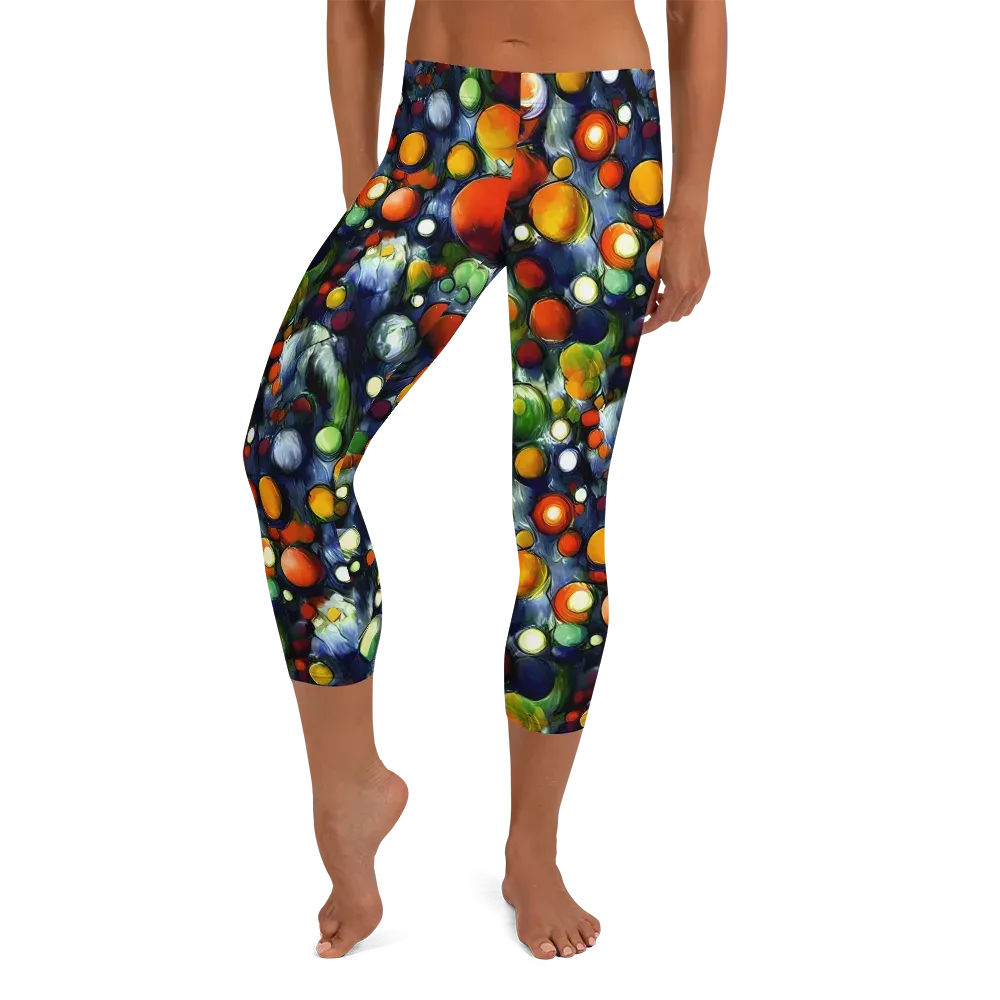 Neon Harvest on Capri Leggings — Front
