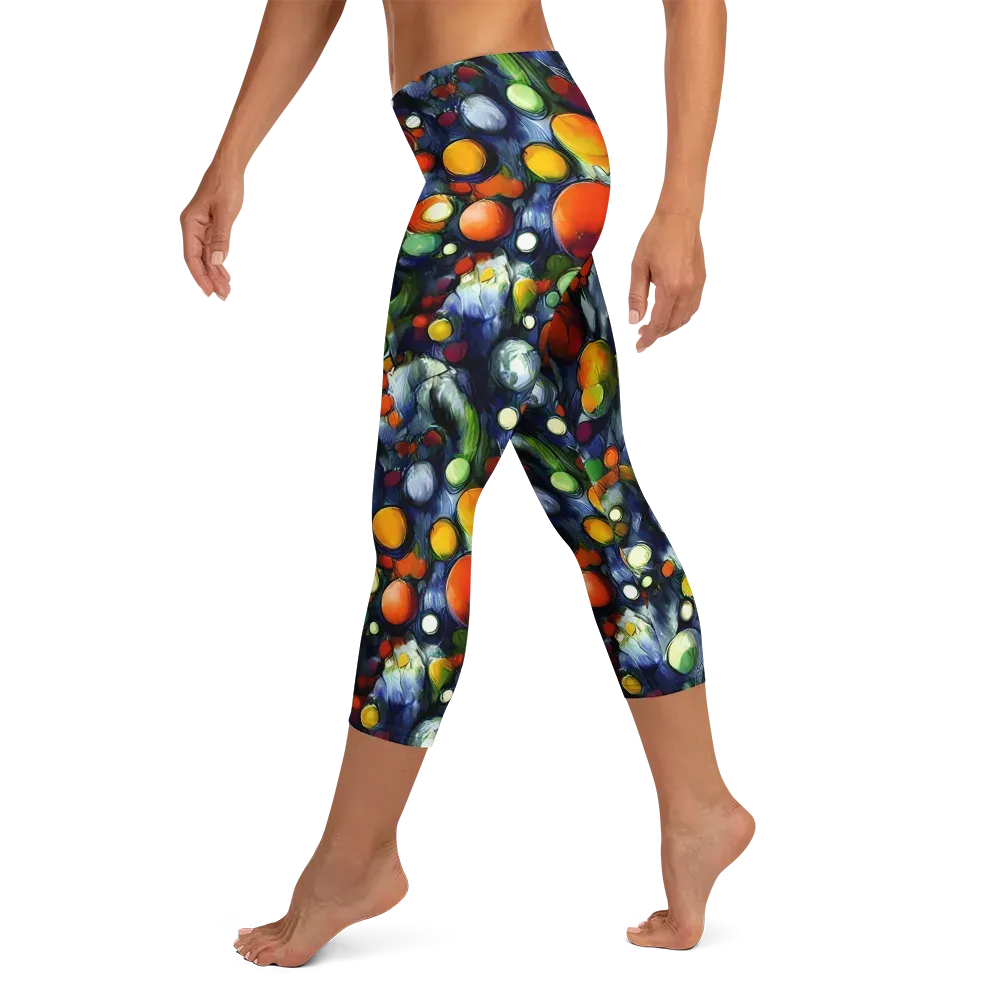 Neon Harvest on Capri Leggings — Left