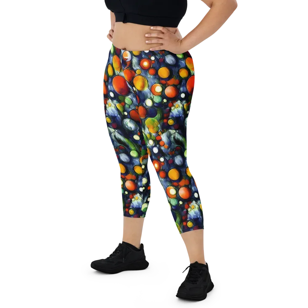 Neon Harvest on Capri Leggings — Front