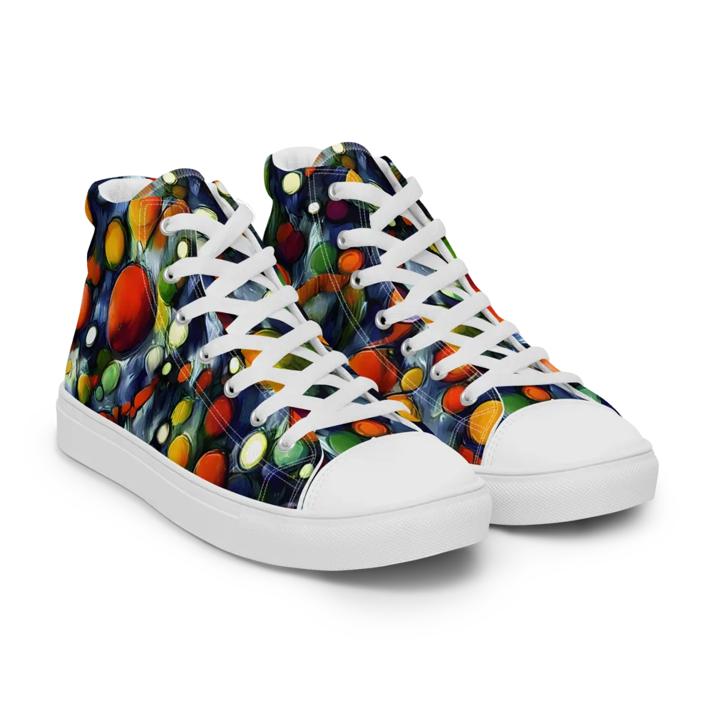 Neon Harvest on Men's High Top Canvas Shoes — Right Front