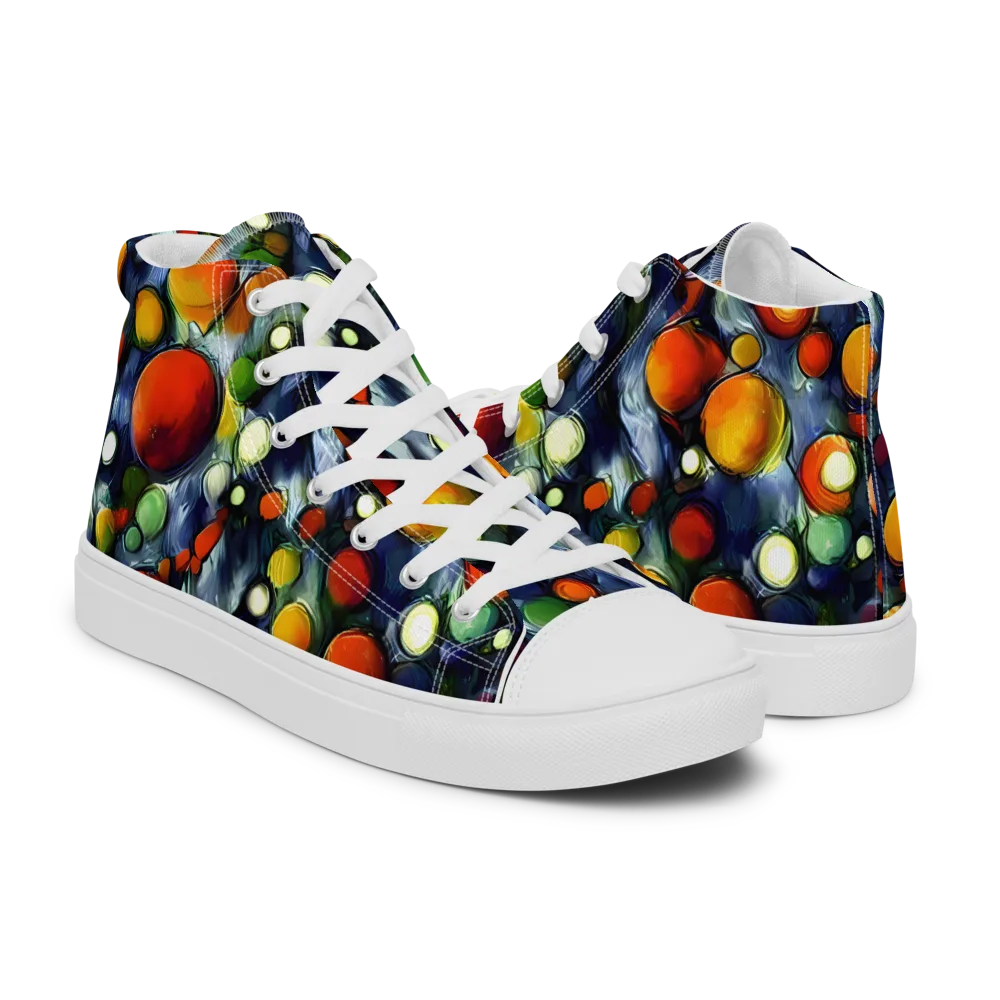 Neon Harvest on Men's High Top Canvas Shoes — Right