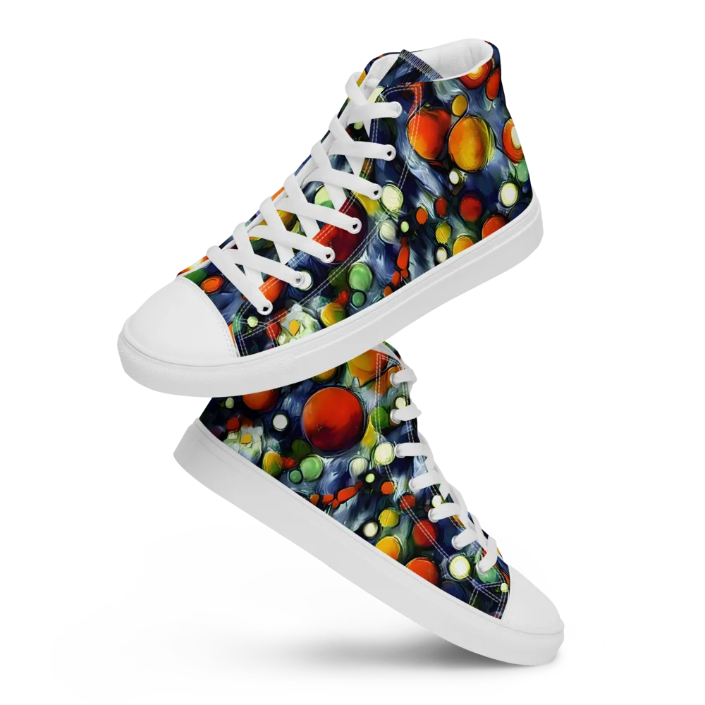 Neon Harvest on Men's High Top Canvas Shoes — Front
