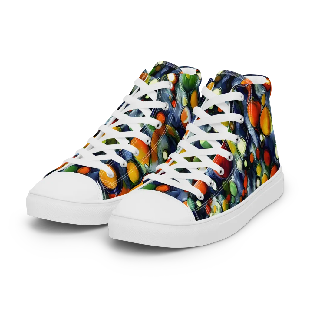 Neon Harvest on Women's High Top Canvas Shoes — Left Front